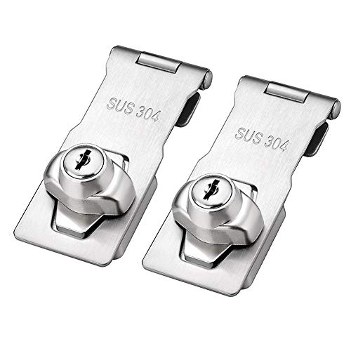 Cerradura Pernos Puerta Paquete 2 Cerradura Cerrojo con Llave, Cerradura Cerrojo Acero Inoxidable con Llaves, Cerradura Cerrojo con Llave Puertas pequeñas, cajones, gabinetes y más