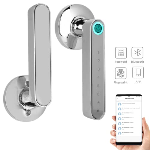 Cerradura Inteligente Puerta, Cerradura Electronica con Huella Digital Biométrica con Pantalla táctil, Cerradura de puerta con Bluetooth sin llave Para casas/apartamentos/oficinas/hoteles (S)