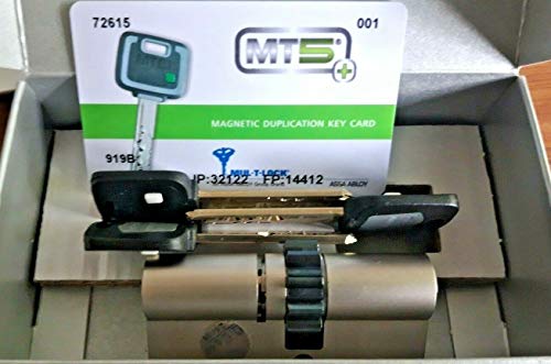 MUL-T-LOCK MT5+ - Cerradura cilíndrica de alta seguridad con rueda dentada Z10/3 llaves y tarjeta de identificación (40/50)