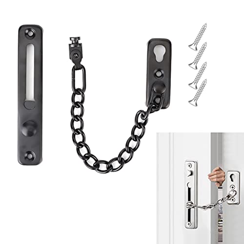 HONGECB Seguridad Cerradura de Cadena de Puerta, Cadena Para Puerta Delantera, cadena de puerta antirrobo, acero inoxidable, cerradura de cadena de seguridad, para el hotel casero, negro