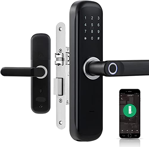 RKNHXAJ Cerradura de Puerta con Huella Dactilar, Cerradura de Puerta Inteligente electrónica 4 en 1, con Cerradura de Puerta antirrobo a Prueba de Agua y Teclado Digital para el hogar