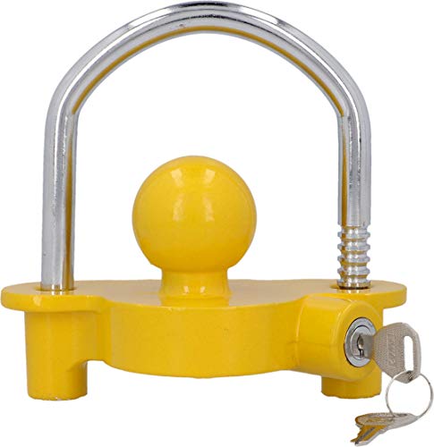 Cartrend 10682 - Candado antirrobo para Remolque con 2 Llaves, Color Amarillo