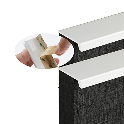 DSWZLQDXB 2 Piezas manija de puerta Invisible autoadhesivo Blanco cálido Tirador Oculto Manijas de Aleación de Aluminio manilla para Cajones Ángulo recto Pomos para armario Perilla (Length 200mm)
