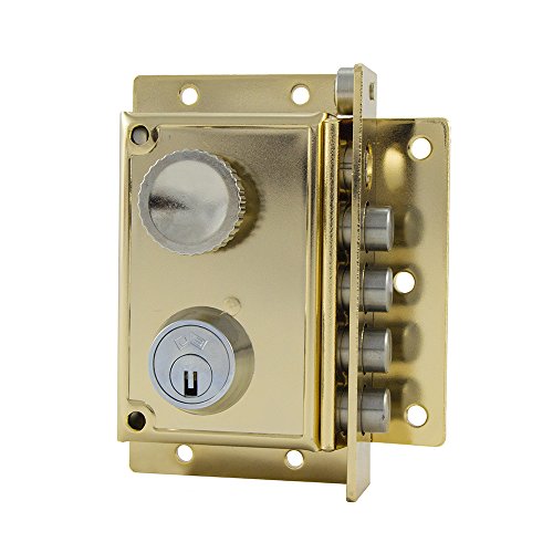 JIS 3012752 Cerradura Seguridad 5240 11x7 Derecha Latonada, Cranberry