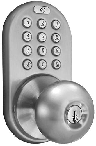 milocks tkk-02sn Digital Pomo con cerradura para puerta con teclado electrónico para puertas de interior, níquel satinado