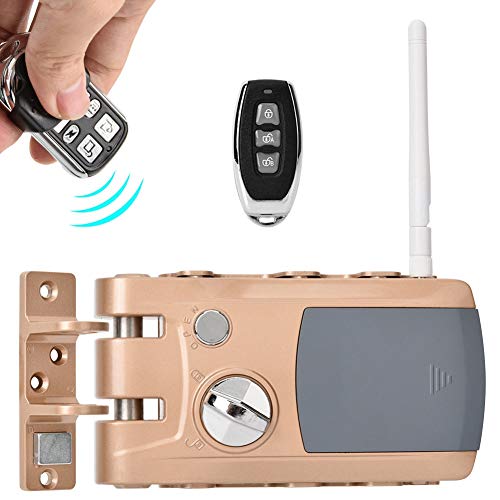 Cerradura de Seguridad, Cerradura electrónica, Cerradura Inalámbrica Inteligente Control Remoto Antirrobo Cerradura Invisible con 4 Control Remotos para Oficina casa
