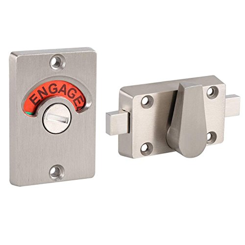 Fdit Latch Indicando Cerradura Acero Inoxidable Perno Puerta Cerradura Indicador Perno Vacante/Engaged Baño Público Wc Baño Inodoro Privacidad Partición Puerta Lock Latch