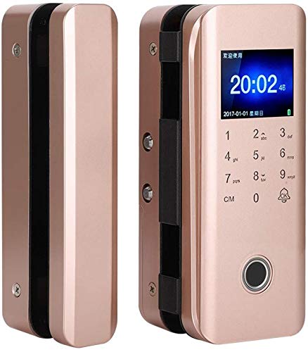 SHKUU Cerradura Puerta, Cerradura Puerta con contraseña Huella Dactilar sin Llave Inteligente, con Cerradura Puerta Seguridad para Lector Tarjetas, para Vidrio Oficina en casa