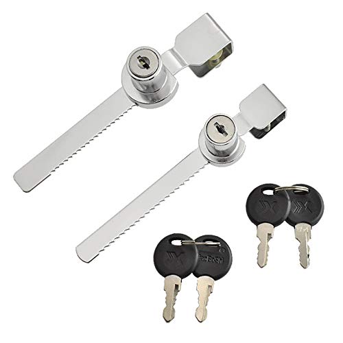 Bloqueo Ajustable Hoja Corredera Cerradura para Puerta Vitrina De Cristal 2Pcs Bloqueos de Escaparate + 4Pcs Llaves