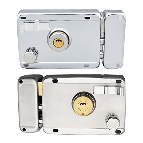 Juegos de cerraduras de puerta Cerradura de puerta de cilindro de acero inoxidable con llave Juego de cerradura de puerta exterior de 3,30 pulgadas con cerrojo(A)