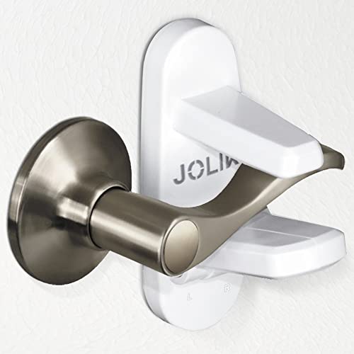 Jolik Cerraduras Para Puerta a Prueba de Bebés mejorada (paquete de 4) eguros de manija de puerta Adhesivo 3M VHB - Cerraduras Para Puerta a Prueba de Bebés(blanco)