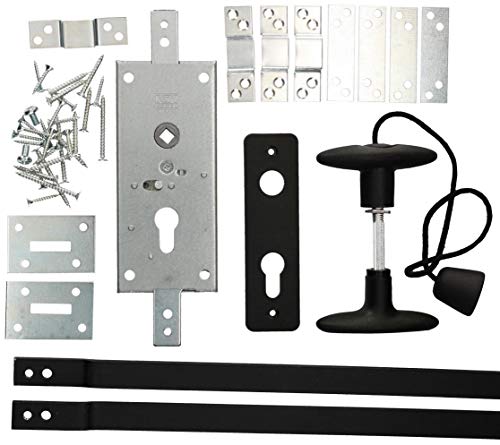 KOTARBAU® Juego de cerradura de garaje de 60 mm, de acero, cerradura de puerta de garaje, cilindro perfilado para puertas oscilantes, cerradura de puerta