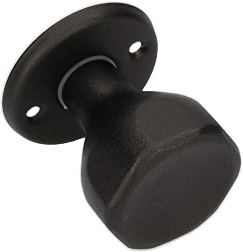 KOTARBAU® Pomo para puerta, Negro, Pomo giratorio tipo copa tulipa, Acero lacado, Tirador en roseta redonda, Agarrador, Manilla