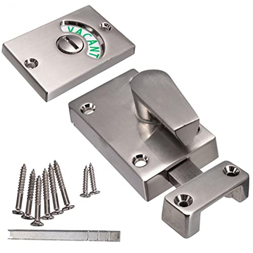 Pestillo de la Puerta Cerraduras de herrajes for Puertas corredizas 38 * 13 * 35 mm Pestillo Vacante Inodoro Cubículos de Ducha y Perno indicador de baño (Color : Satin Nickel) (Color : Satin Nickel)