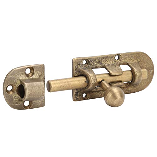 Alvinlite Hebilla de Perno Deslizante Antiguo, pestillo de Puerta de latón Vintage Cerradura de Seguridad de Cobre para Puerta, Ventana, Muebles de Madera