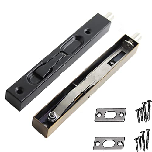 Srup 2 Pcs Pestillo de Perno Oculto, Deslizante Oculta Cerradura, Cierre Deslizante de Acero Inoxidable 304, 6 Pulgadas Cerradura de Seguridad Oculta, con Placa y Tornillos, Acero Inoxidable