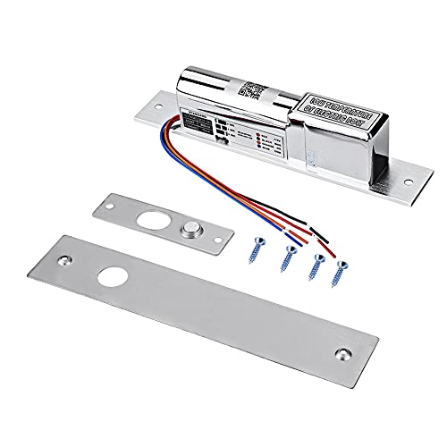Chiwe Cerradura de embutir eléctrica, Cerradura de Perno eléctrico, Cerradura de Puerta de electroimán Cerradura de Control de Acceso para Puerta de Vidrio Puerta de Madera(218B Four-Wire)