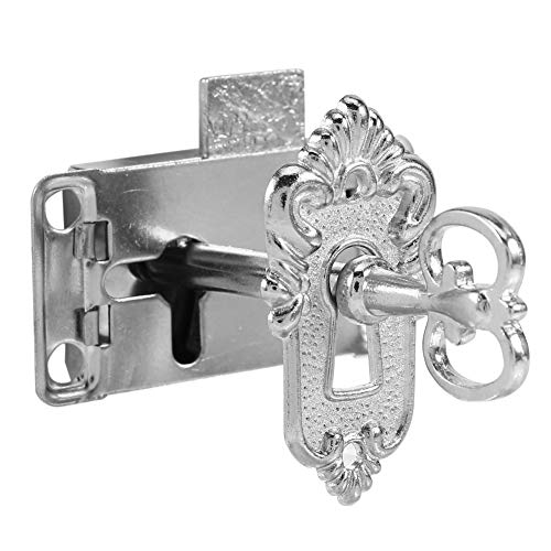 AYNEFY Juego de cerraduras antiguas para puerta de armario clásico con llave, armario, maleta, cajón, hardware, decoración, 6 x 4 cm