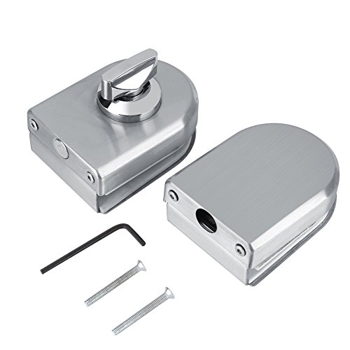 Alinory Cerradura de Puerta, Acero Inoxidable 10~12 mm Cerradura de Puerta de Vidrio Perilla giratoria para Abrir/Cerrar Uso en el baño del Hotel