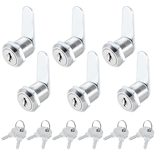 Amfrpar 6 Piezas Cerradura Buzon Universal 16 mm Cerradura de Buzón con Llaves Iguales Cerradura de Lengüeta Cerraduras para Armarios Cerradura de Levas Cerradura Taquilla Para Taquillas, Muebles