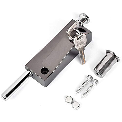 Perno de puerta multiusos, cerradura de puerta de garaje, cerradura de perno de puerta, cerradura de cobertizo, cerradura de puerta universal, para uso interno y externo, color negro