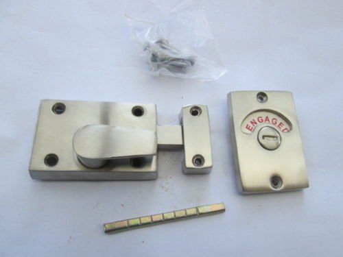 Ironmongery World® WC Libre, Ocupado, para inodoro, traba para puerta de baño indicador perno en 6 acabados (acero satinado/cromo cepillado)