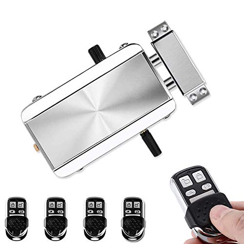 Cerradura electrónica de seguridad para puerta, sistema de control de acceso de cerradura inteligente inalámbrico antirrobo para el hogar con 4 mandos a distancia