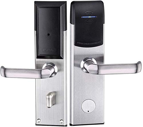 Cerradura Puerta Entrada sin Llave Smart RFID Hotel Apartment Management Cerradura electrónica Inteligente, Tarjeta IC/Llave mecánica, Seguridad Antirrobo Cerradura para el hogar del Hotel