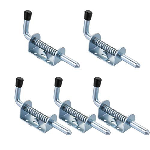 5 Pcs Pestillo con Muelle Pestillo, Cerradura Puerta Corredera Pestillo De Muelle Pestillo De Muelle para Puerta Inoxidable Cerradura Puerta Garaje Pestillo de Muelle para Puerta para Garaje Baño