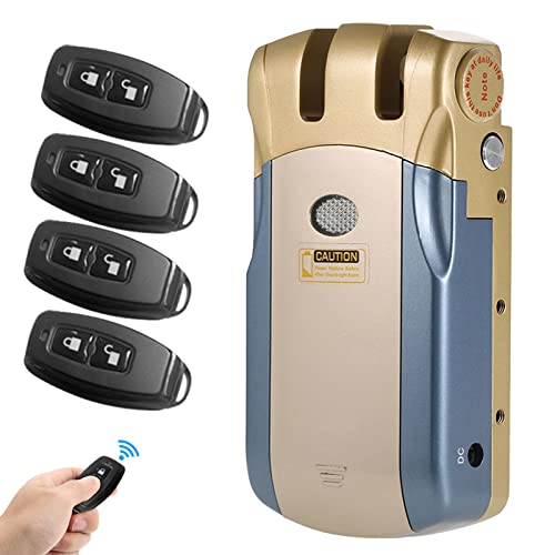 Splenssy Control remoto inalámbrico Lock Security Invisible Keyless Intelligent Lock Aleación de zinc Metal iOS Android APP Desbloqueo con 4 llaves Smart Home Control de acceso Sistema de seguridad
