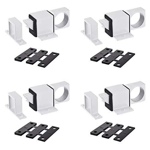 sourcing map Pestillo de puerta, seguridad de aleación de aluminio, cerradura automática de resorte para puerta de ventana, 4 piezas (blanco)
