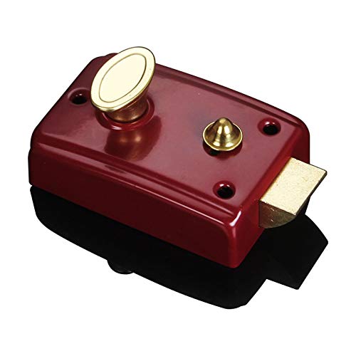 Cerradura de puerta externa, cierre nocturno exterior de acero inoxidable estilo retro para puerta delantera, alta seguridad para tu hogar o lugar de trabajo con 3 llaves