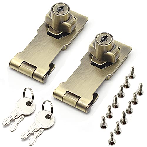 Cerradura Armario Cerradura Puerta Metalica Cerradura Puerta Cerrojo con Llave Cerrojo de Candado Cerrojo con Llave de Metal Cerradura de Cerrojo de Cajones con Llave Candado Aleación de Zinc 2 Piezas