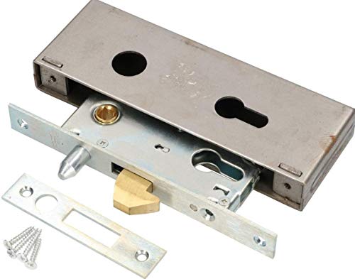 KOTARBAU® Cerradura de gancho para puerta corrediza 72/30 cerradura de embutir caja de cerradura perno cerradura para puerta de entrada