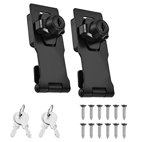 Lhdfyqt 2 Piezas Cerrojo con Llave de Metal, Cerradura Armario con Llave, Cerraduras para Armarios de Madera, Cerrojo de Candad, para Muebles de Cajas de Armarios de Puertas (Negro)