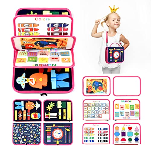Busy Board Juguetes Montessori 1 2 3 4 5 6 Años Regalo Juegos Educativos Niños Tablero Montessori Libro Sensorial Fieltro Bebe Juegos Viaje Libro Ocupado Montessori Aprende a Vestir Educación Temprana