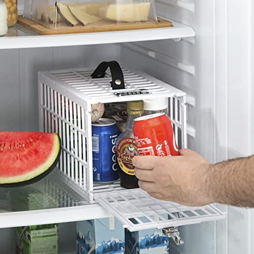 InnovaGoods® Caja con cerradura, organizador caja para refrigerador, seguridad en el hogar, nevera caja fuerte con cerradura cromada y combinación de tres cifras, organizador frigorifico. Blanco