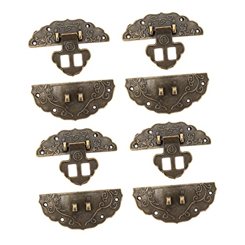 CORHAD 4 Piezas Tornillos De Caja Joyas Delicadas Cm Extra Toggle Cajón Cofre Equipaje Puerta Muebles Con Vintage Bronce Cian Montaje Antiguo Para Cerraduras Cerradura Madera Regalo