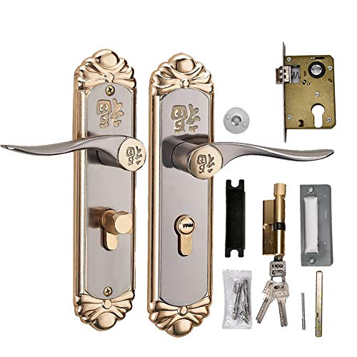 Cilindro de Cerradura de Puerta: Cilindro de Cerradura de Puerta con manija Interior Duradera Europea con Llave