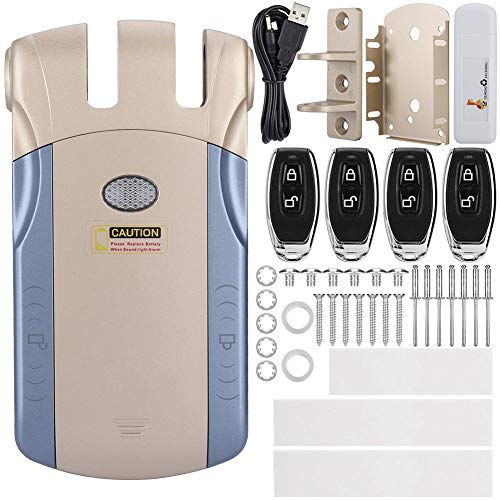 Yctze Smart Lock, WAFU Wireless Keyless Electronic Lock Control Remoto Touch Locked & Unlock(Adaptador Bluetooth Gold + USB)