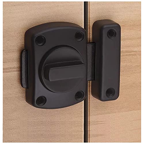 Cerradura de la puerta del baño cerradura de Seguridad cerradura de la puerta del armario de la ventana de aleación de zinc con tornillo (negro)