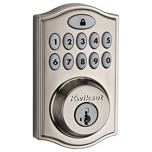 Kwikset 99140-023 SmartCode 914 - Cerradura inteligente tradicional con cerradura electrónica con seguridad SmartKey y Z-Wave Plus, níquel satinado