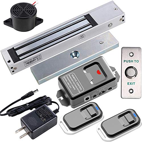 UHPPOTE Control de Acceso para Puerta de Outswinging 600lbs, Kit de Bloqueo Electromagnético & Kit de Remoto