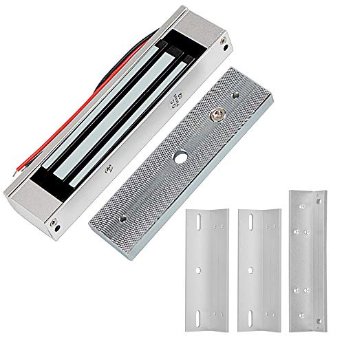 FTSTech DC12V 180KG cerradura magnética eléctrica 350lbs fuerza de retención incluyendo soporte de montaje ZL, para sistema de seguridad en el hogar, puerta adecuada de madera/metal/vidrio