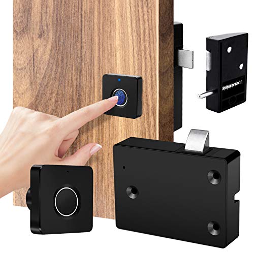 Juego de cerraduras de gabinete electrónico, cerradura de huellas dactilares para cajón, armario, cierres de seguridad para niños con cerradura biométrica sin llave, recargable por USB.